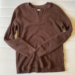 Everlane Waffle Long Sleeve Henley Men’s M Brown